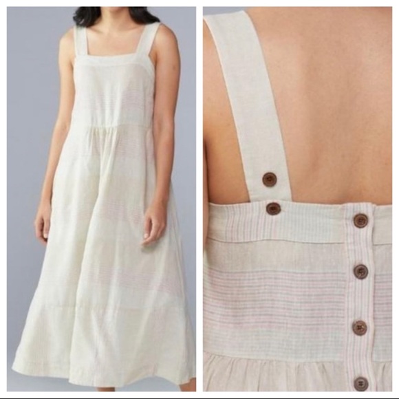 Patagonia Ankle Length Hemp Natural Fiber Neutral Boho Maxi Dress - Picture 1 of 7